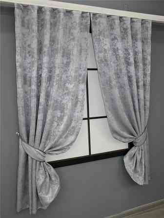 Комплект коротких штор VR-Textil Жаккард Sultan XO № 1124ш Жаккард Светло-серый 110х170 см 2 шт (39-954) Киев