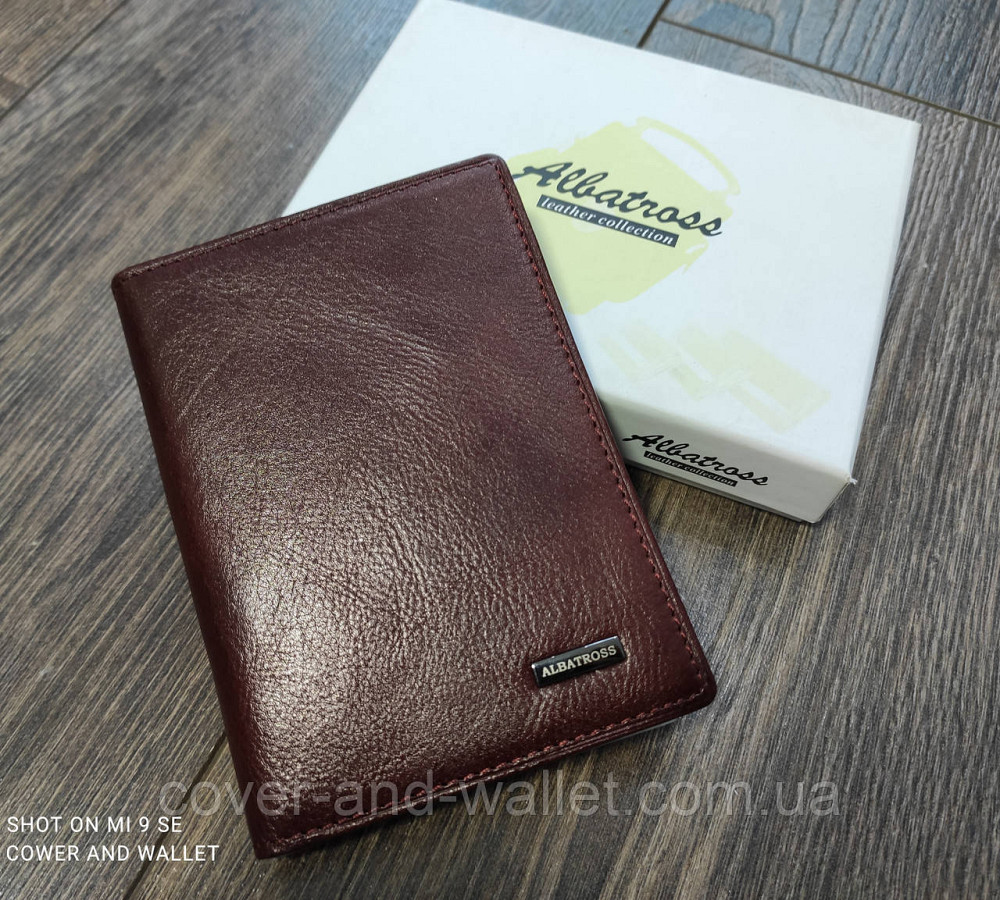 Солідна шкіряна обкладинка для документів водія бордового кольору Albatros 3894 Київ - фото 5