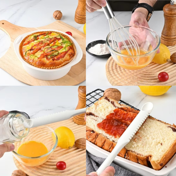 Набор формы силиконовые для выпечки 22 штук,комплект кухонных пренадлежностей с прихватками,цвет бежевый Каменец-Подольский