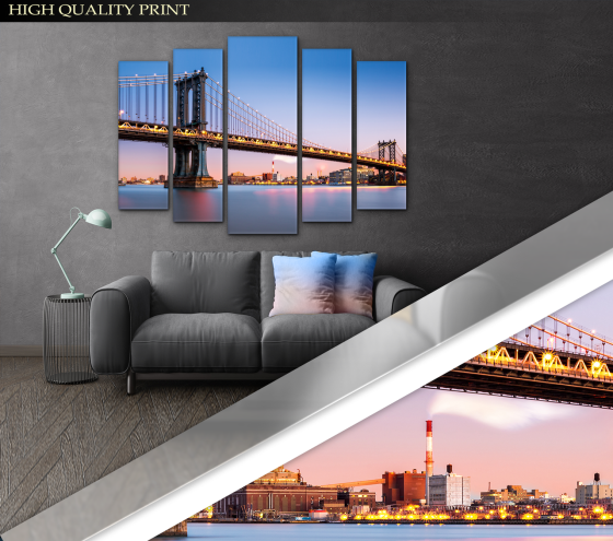 Модульна картина Місто Міст Art-304_5 ( 80х118см ) Київ