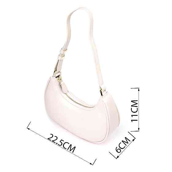 Стильная женская сумка-хобо из натуральной гладкой кожи 21287 Vintage Молочная Киев