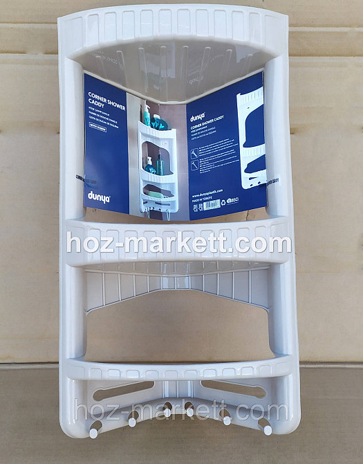 Полиця у ванну кутова пластикова біла 28 х 17.5 х 45 см Харків - фото 9