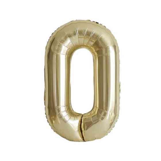 Кулька цифра 0 фольгована 40 дюймів шампань Київ
