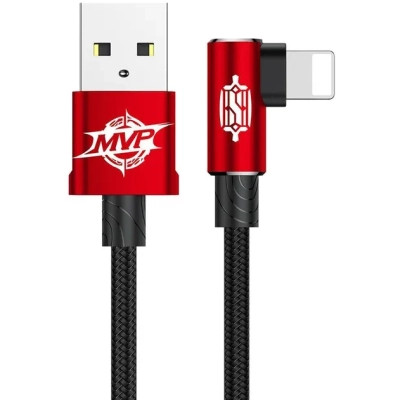 Дата кабель USB 2.0 AM to Lightning 2.0m 1.5A 90° corner red Baseus (CALMVP-A09) Вінниця - фото 1