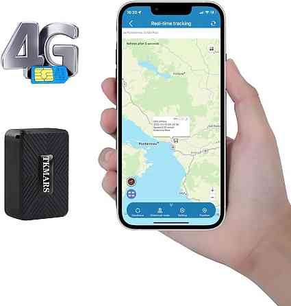 GPS міні трекер 4G з магнітним кріпленням, акумулятор 1500 mAh відстеження авто/багажу через додаток антикрадій портативний TKMARS Київ