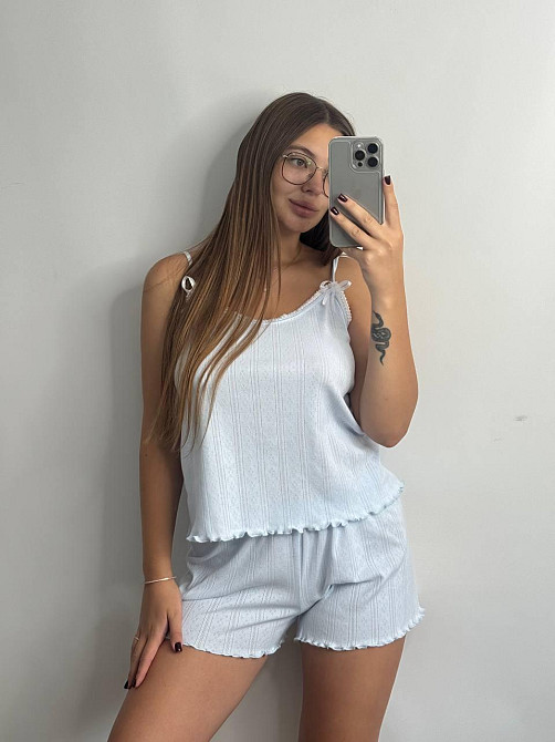 Жіночий комплект для дому та сну Блакитний M-L Харків - фото 3