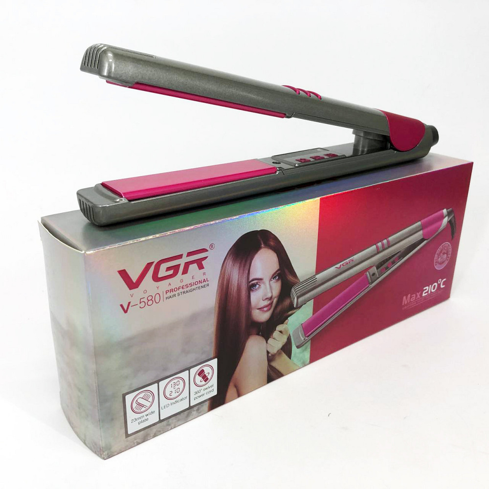 Випрямляч для будь-якого типу волосся, Ергономічна праска-випрямляч, Вирівнювальна праска для волосся AQ-58 Львів - фото 7