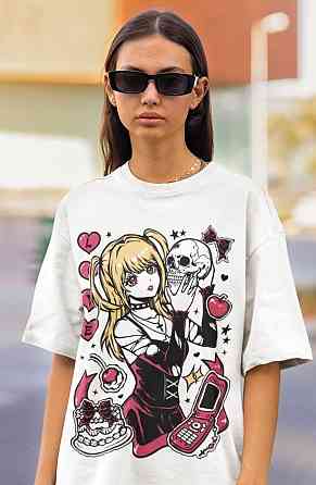 Футболка мужская аниме Тетрадь смерти оверсайз (S/M/L) Черний AnimeJ1209 Днепр