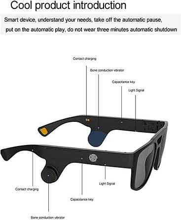 Smart Audio glasses Інтелектуальні сонцезахисні окуляри bluetooth gokul bone conduction смарт аудіо окуляри Дніпро