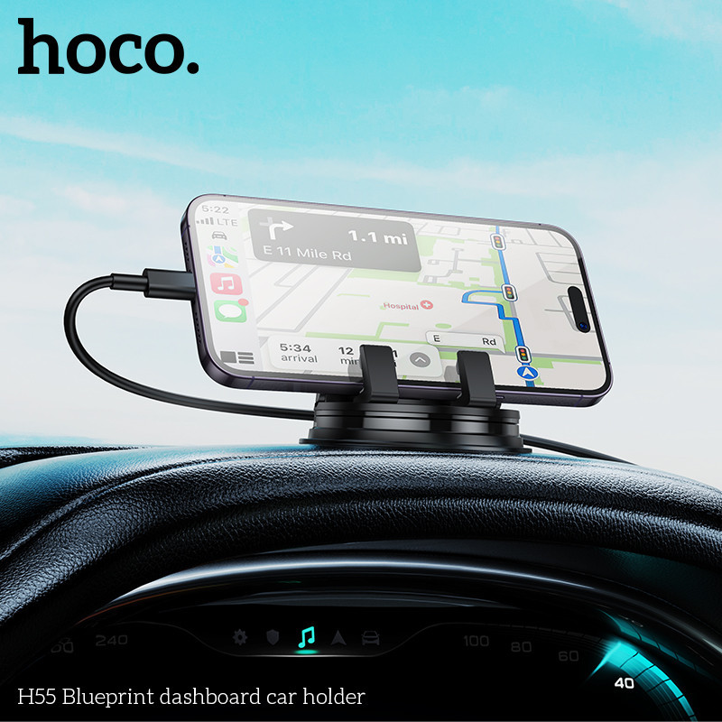 Автотримач для телефона HOCO H55 Blueprint dashboard car holder Black Gray Киев - изображение 8