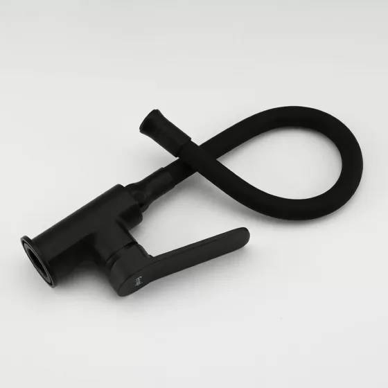 Смеситель для кухни Frap F4462 с гибким изливом, черный Киев