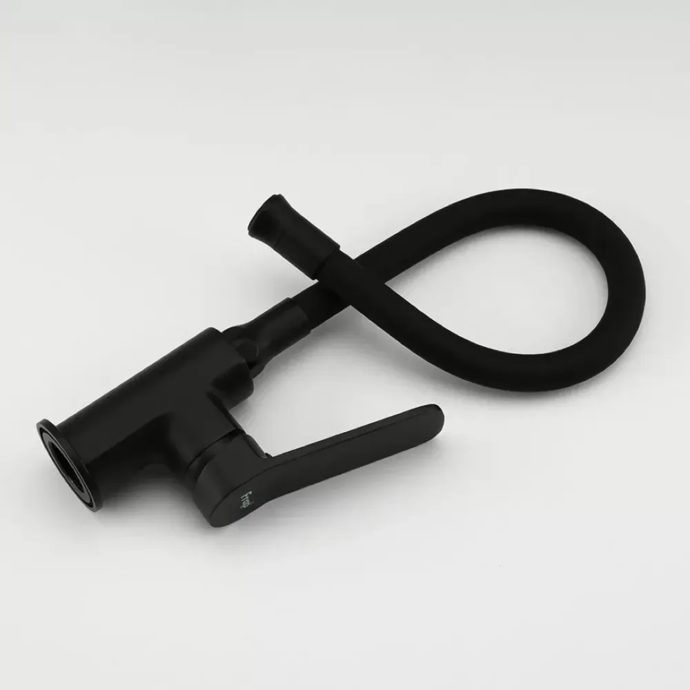 Смеситель для кухни Frap F4462 с гибким изливом, черный Киев - изображение 3