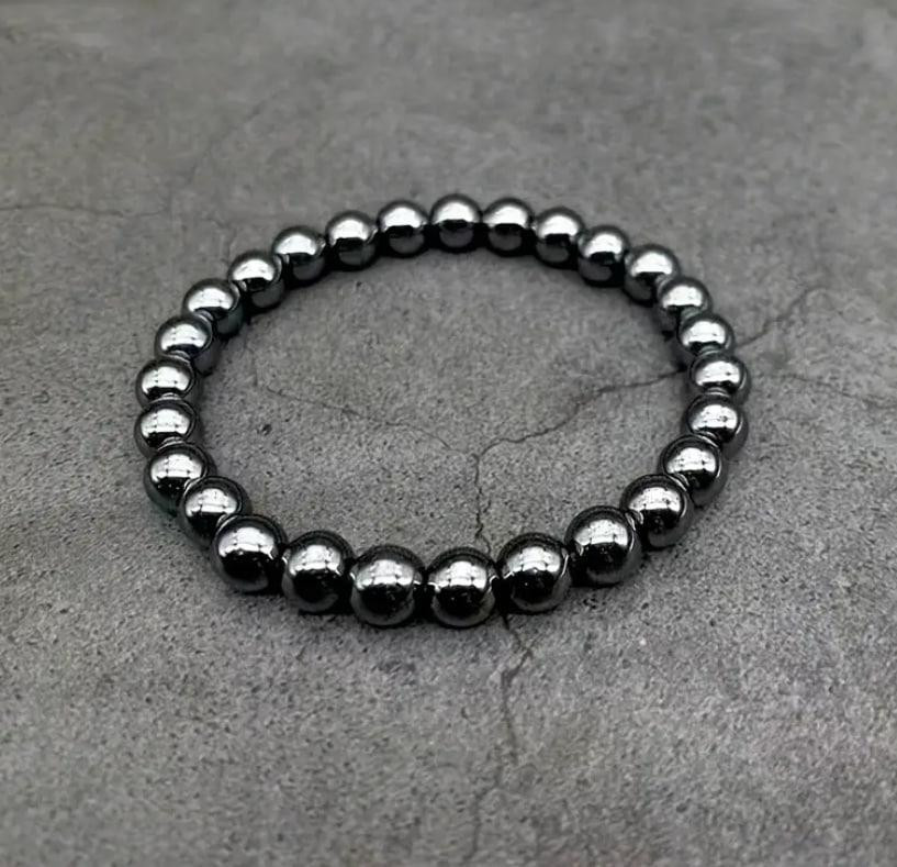 Гематитовий браслет 8 мм на резинці 19 см. Київ - фото 3