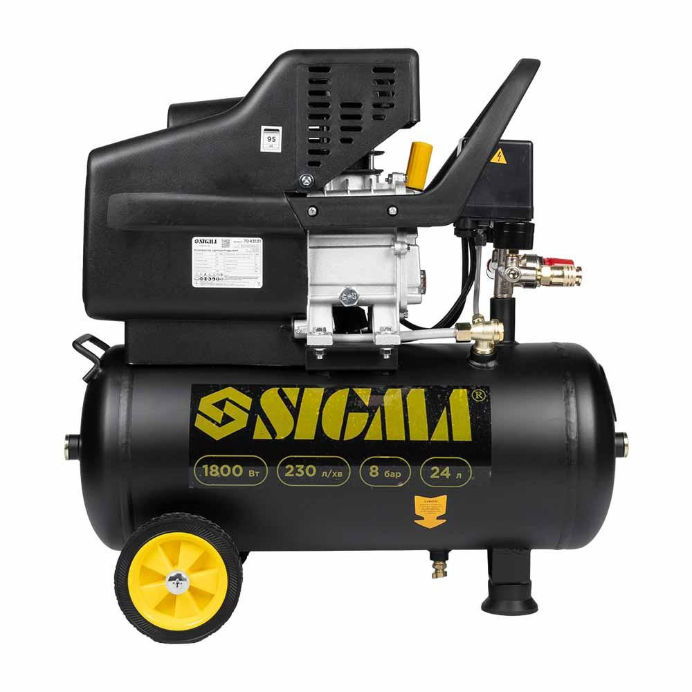 Компрессор одноцилиндровый 1.8кВт 230л/мин 8бар 24л (2 крана) SIGMA (7043131) Ровно - изображение 10