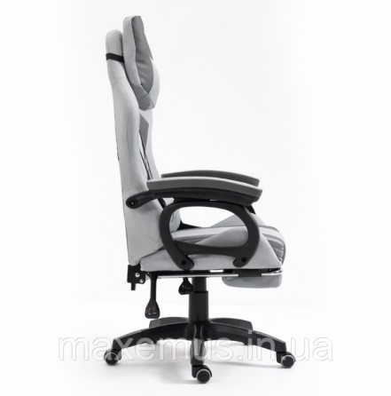 Кресло геймерское из ткани с подставкой для ног B 1 4 6 компьютерное кресло для геймера серое Мостиска