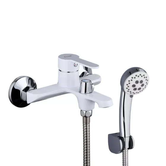 Смеситель для ванны с душевым гарнитуром Frap F3241 белый/хром Киев