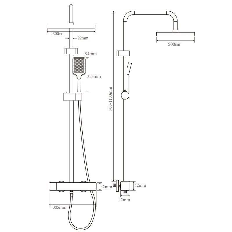 Душевая алюминиевая колонна Champion PBC-009-J BLACK с смесителем, 3 режима Харьков - изображение 5