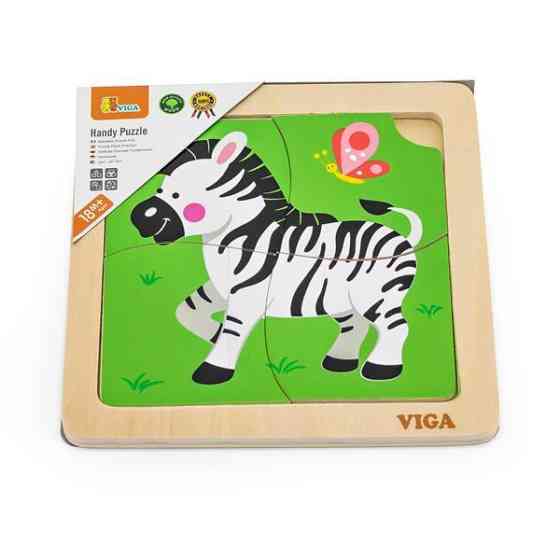 Дерев'яний мініпазл Viga Toys Зебра, 4 ел. (51317) Киев