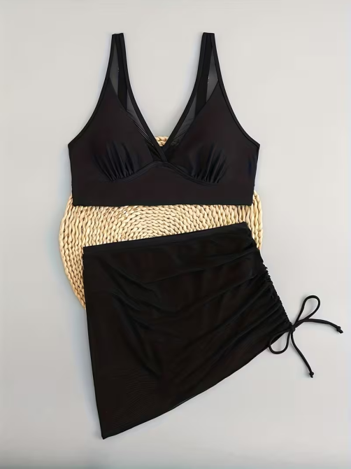 Купальник женский раздельный с юбкой Черный S Харьков - изображение 3