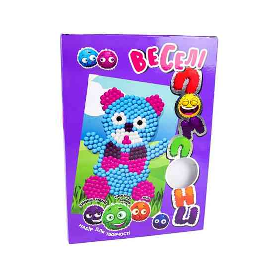 Набір для творчості "Ведмедик" Strateg 30997 веселі помпони Вінниця