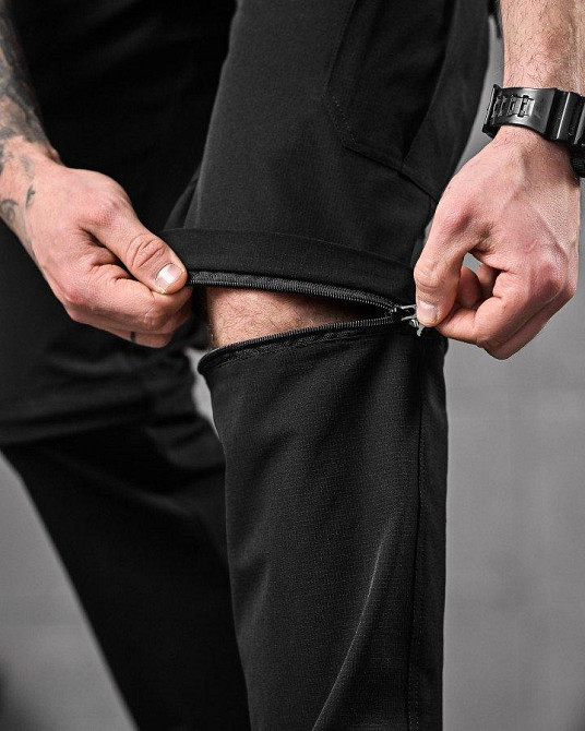 Мужские летние такатические штаны шорты черные Одесса - изображение 19