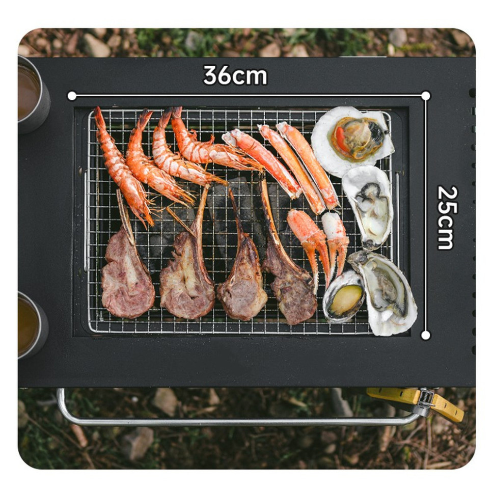 Стіл для барбекю сталевий Naturehike CNK2350CF018, чорний Київ - фото 5