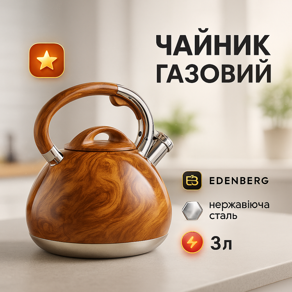 Чайник для приготування напоїв зі свистком, Кухонний чайник з ручкою і свистком для води на газ AU-17 Львів - фото 8