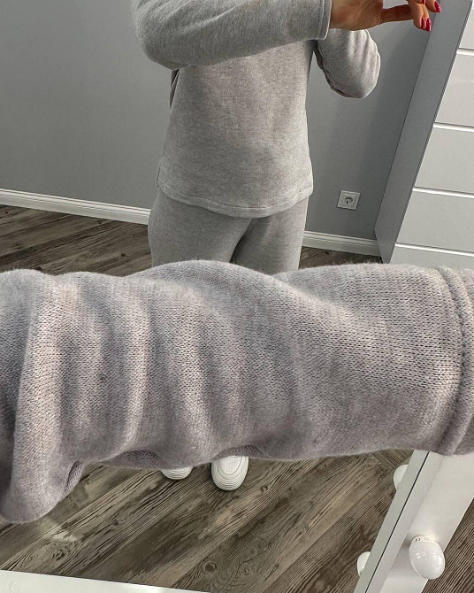 Жіночий повсякденний костюм подвійна двостороння ангора Сірий, 42/44 Одеса - фото 4