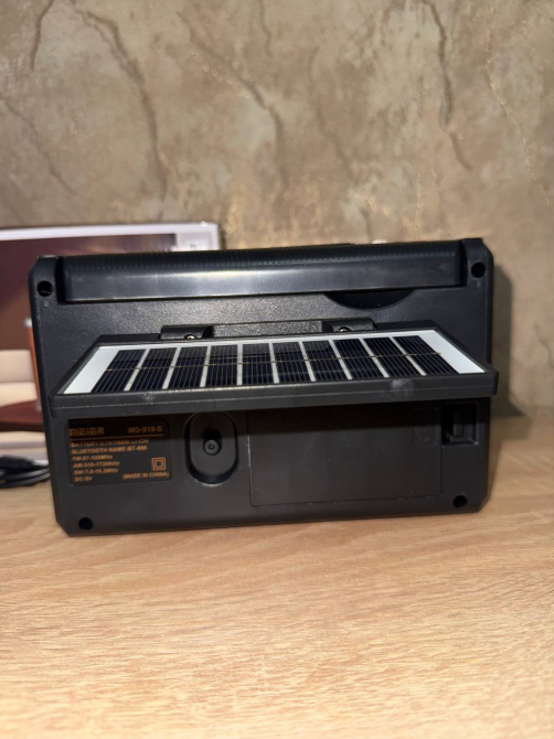 Радиоприемник Bluetooth Solar Meier MD-919-S с солнечной панелью, фонарем, MP3, USB, TF, аккумулятором 18650 Одесса - изображение 9