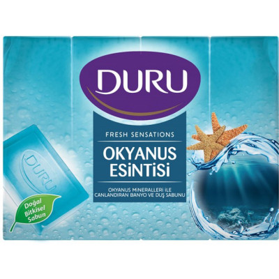 Твердое мыло Duru Fresh Sensations Океанский бриз 4 х 150 г (8690506494605) Винница - изображение 1