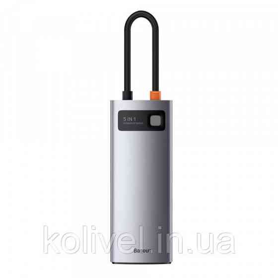 Док-станція USB3.1 Type-C --> USB Type C PD 100W/HDMI 4K 60 Hz/3*USB 3.2 Gen1/ 5in1 Baseus (CAHUB-CX0G) Київ
