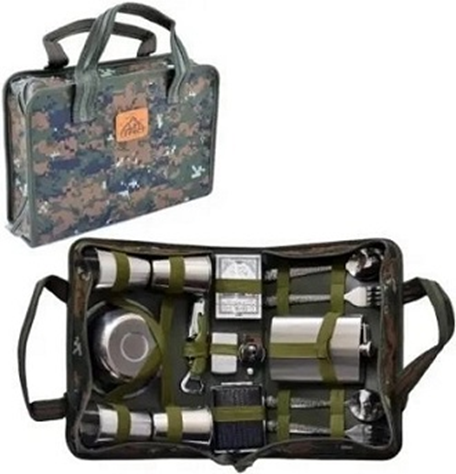 Туристический набор FB-A 16 в 1 (фляги, миски, ложки, вилки, кружки) в сумке Винница - изображение 1