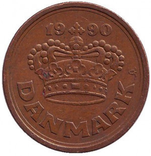 Монета 50 ере. 1990,94 рік, Данія. (В) Полтава - фото 1