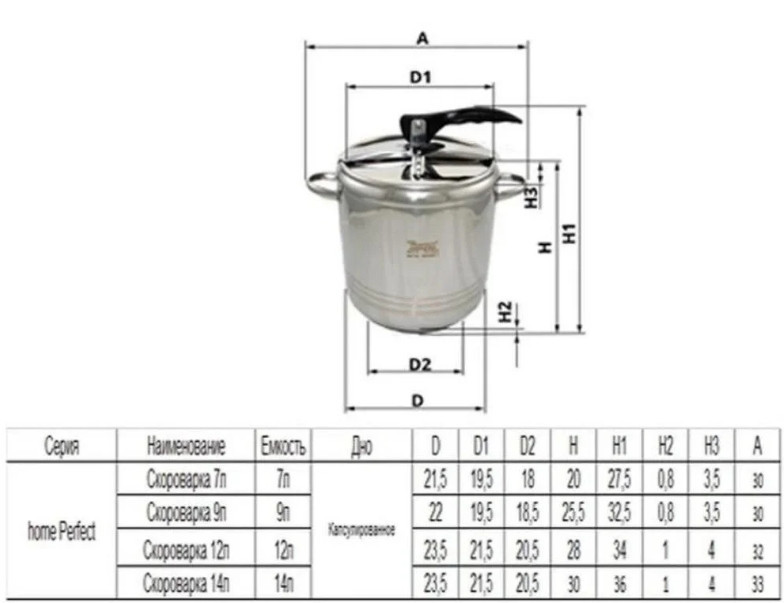 Скороварка Home Perfect 12 л з нержавіючої сталі Вінниця - фото 6