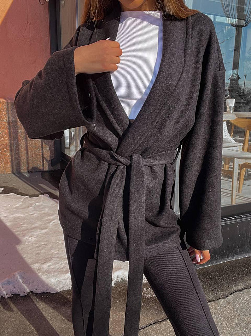 Женский стильный повседневный костюм кимоно + леггинсы турецкая ангора вязка Одесса - изображение 9