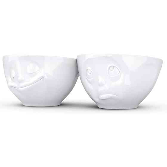 Набор из двух фарфоровых пиал Tassen Счастье и Ну пожалуйста! (200 мл) Белый Киев