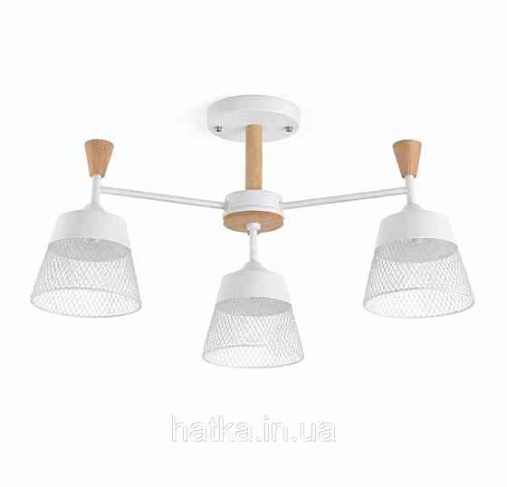 Люстра стельова на 3 плафони VALESO XL25020-3 для вітальні та спальні Білий дерево XL25020-3 Київ