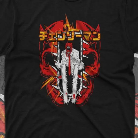 Футболка для подростка мальчика с принтом Человек Бензопила Демон Бензопила Размер 160 Anime10501 Днепр