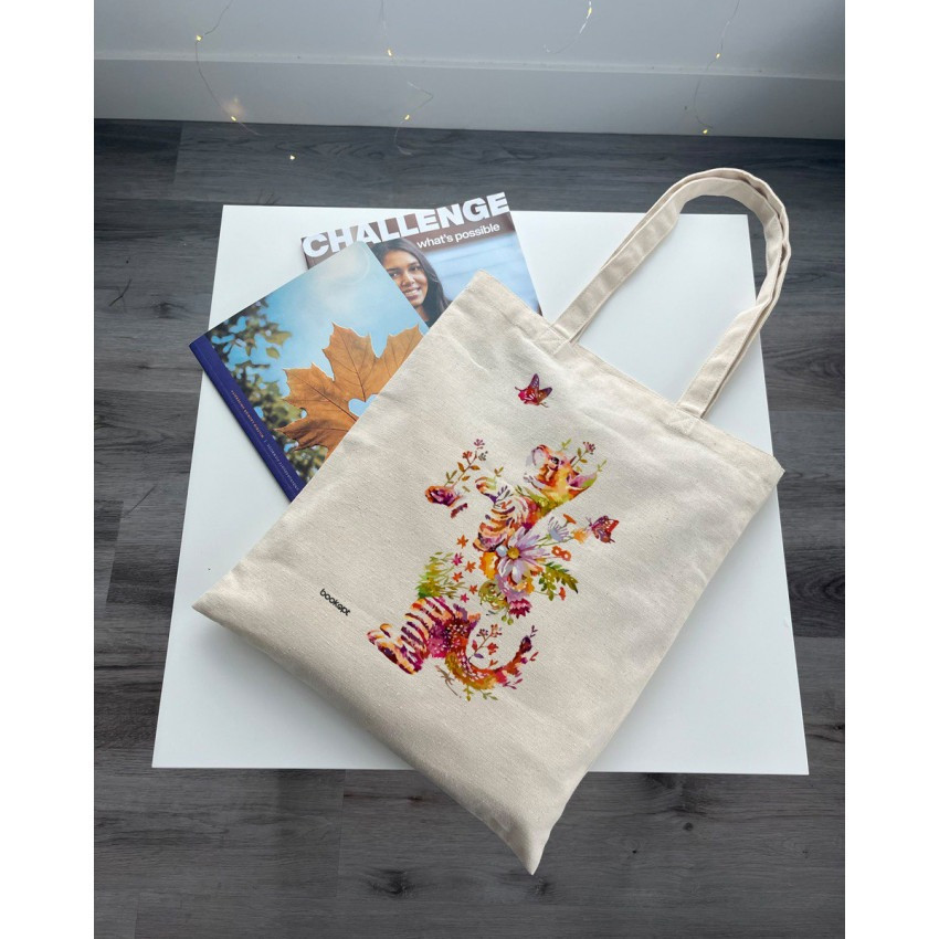 Екошопер BookOpt BK4050 Грайливий кіт з метеликом бежевий Київ - фото 5