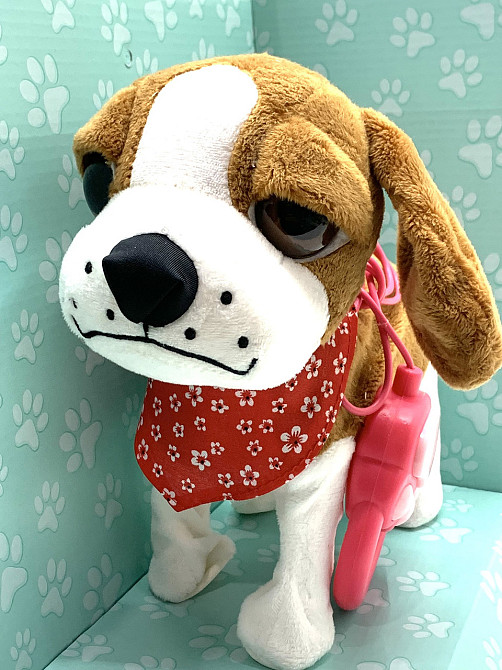 Собачка інтерактивна Limo Toy на повідку ходить махає хвостиком Коричнева з білим (M 4879 I UA) Чернигов - изображение 2