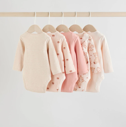 Детские боди с длинным рукавом 5 штук на 9-12 месяцев Розовый Киев