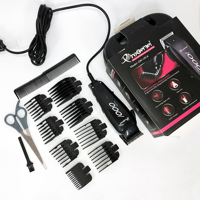 Модная машинка для стрижки волос Gemei GM-1016 Pro, Машинка для стрижки с дополнительными насадками VR-78 Киев - изображение 10