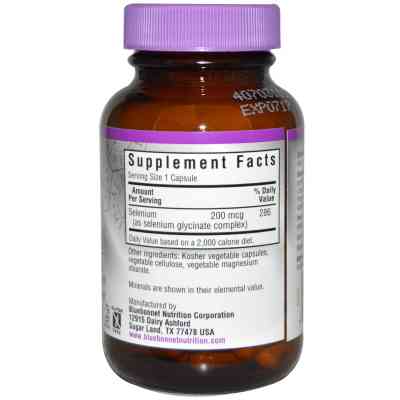 Мінерали Bluebonnet Nutrition Селен гліцинат, Albion, 90 гелевих капсул (BLB0678) Вінниця