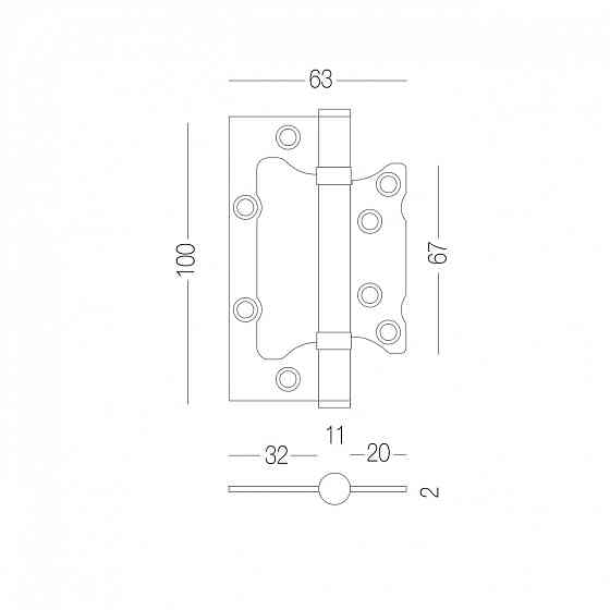 ЗАВИСА ДЛЯ ДВЕРЕЙ УНИВЕРСАЛЬНАЯ НЕВРЕЗНАЯ УЗКА HB-100S MA МАТОВЫЙ АНТРАЦИТ Киев