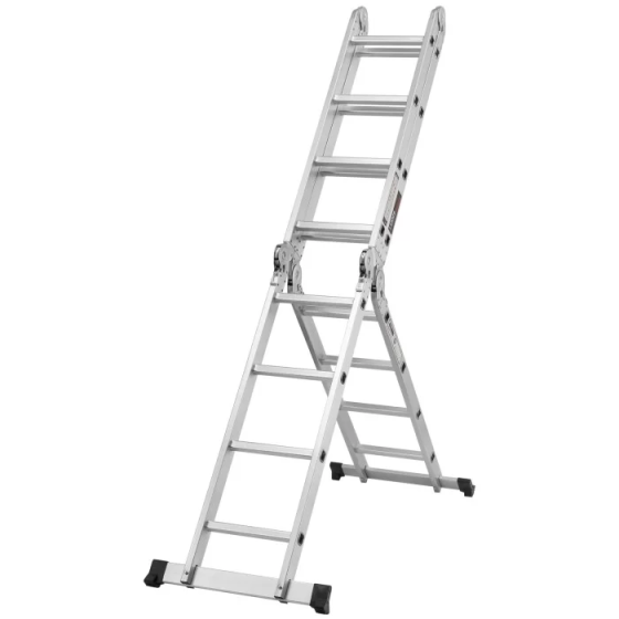 Драбина-трансформер LADDER STANDART 4х4 секції / сходинки : 120кг, алюміній, вага 10.8кг(190-9404) Київ