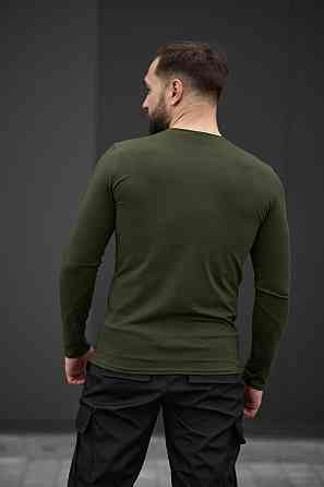 Мужской лонгслив Pulse реглан однотонный Футболка с длинным рукавом хлопок Кофта приталенная легкая хаки M Одесса