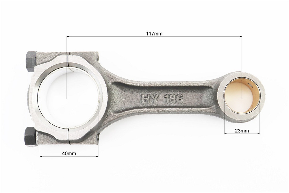 Шатун (D-40mm, d-23mm) 186F + вкладиші Київ - фото 2