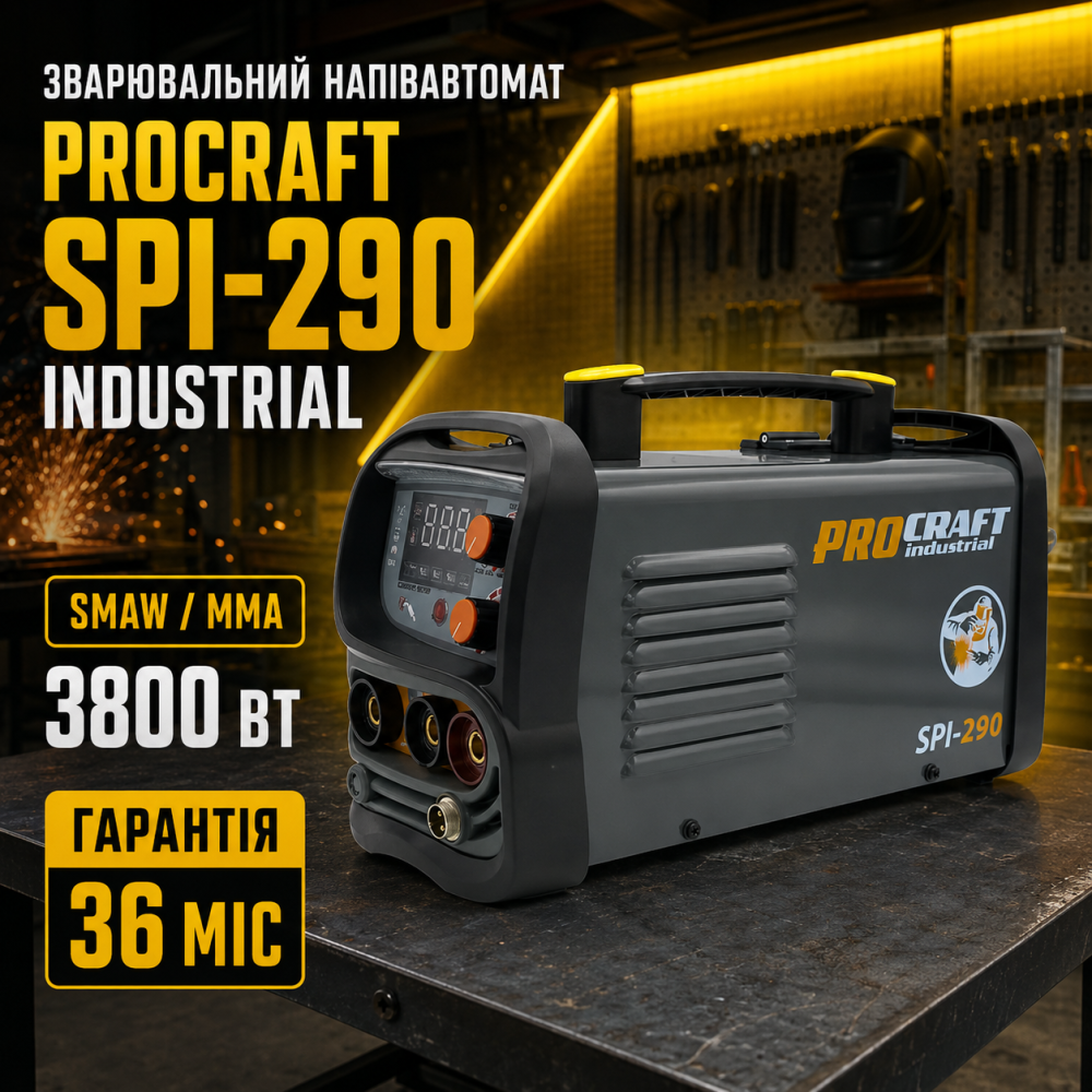 Сварочный полуавтомат Procraft 3800 Вт Industrial, Мощный сварочный полуавтомат, Профи полуавтомат Львов - изображение 1