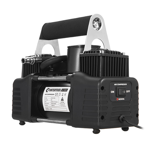 Компресор автомобільний INTERTOOL AC-0005 12В, 25 А, циліндр 2х30 мм, Потужний автомобільний компресор Львів - фото 7