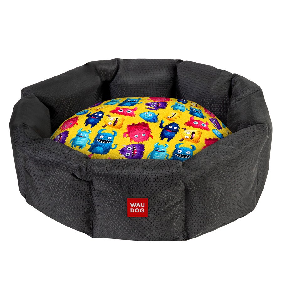 Лежанка для собак WAUDOG Relax, малюнок "Мохнаті монстри", L, Ш 49 см, Д 59 см, В 20 см Коломыя - изображение 1